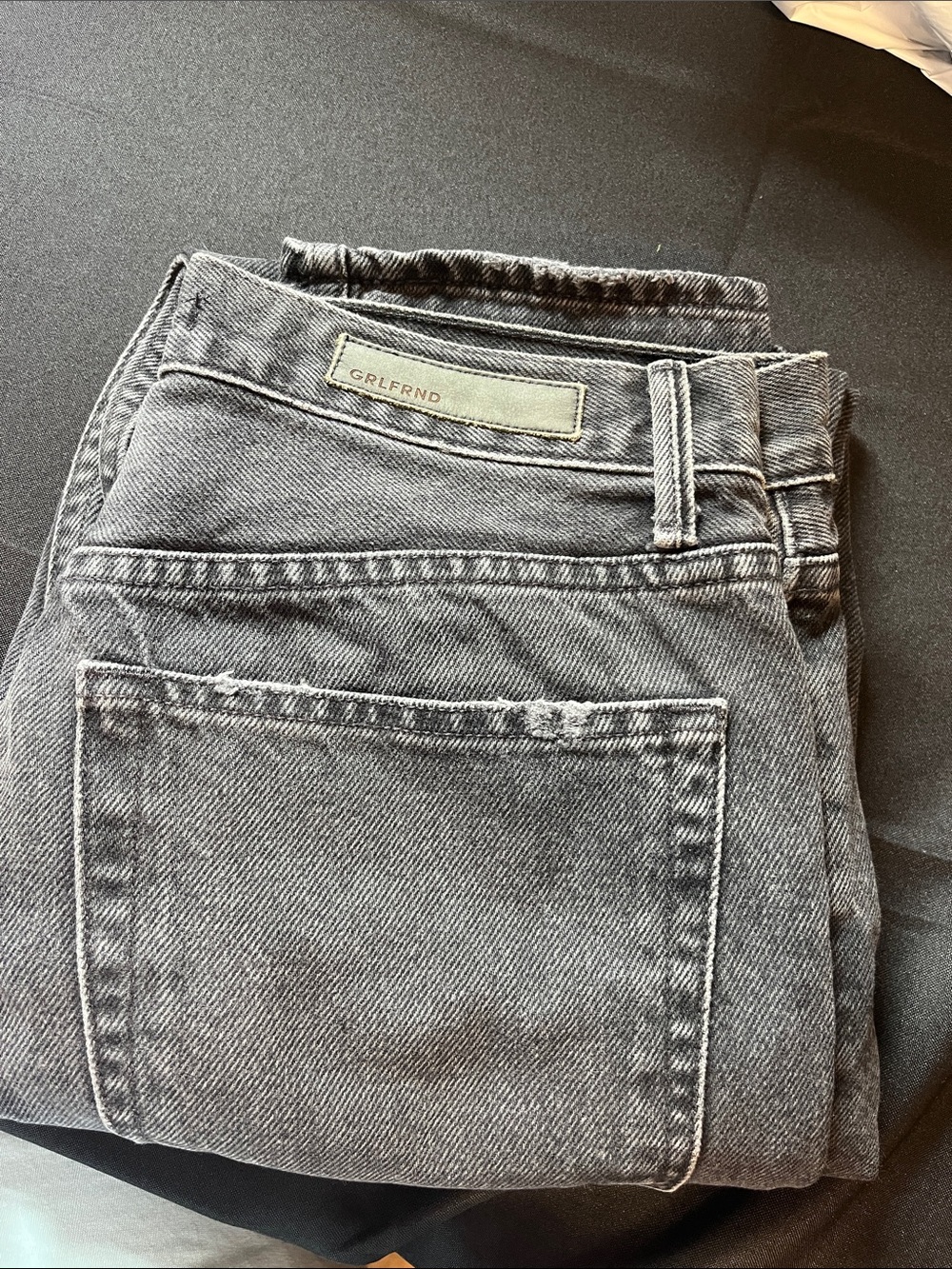 GRLFRND Karolina Jeans - Hot Stuff Size 29 Faded Black Straight Leg Retail $248!
